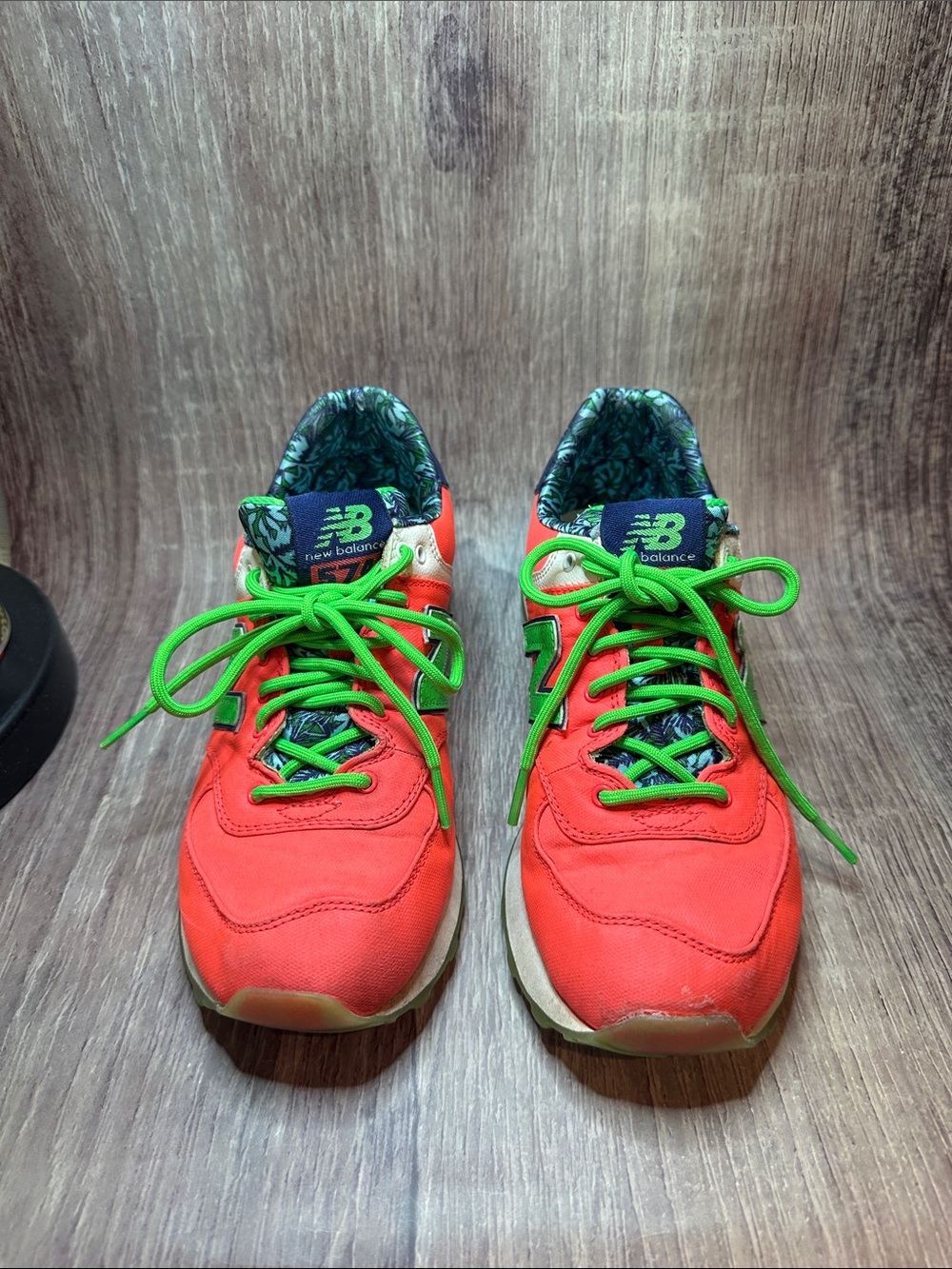 New Balance 574 Tropical Neon Sneakers – Women’s Size 7 – Coral/Lime Green